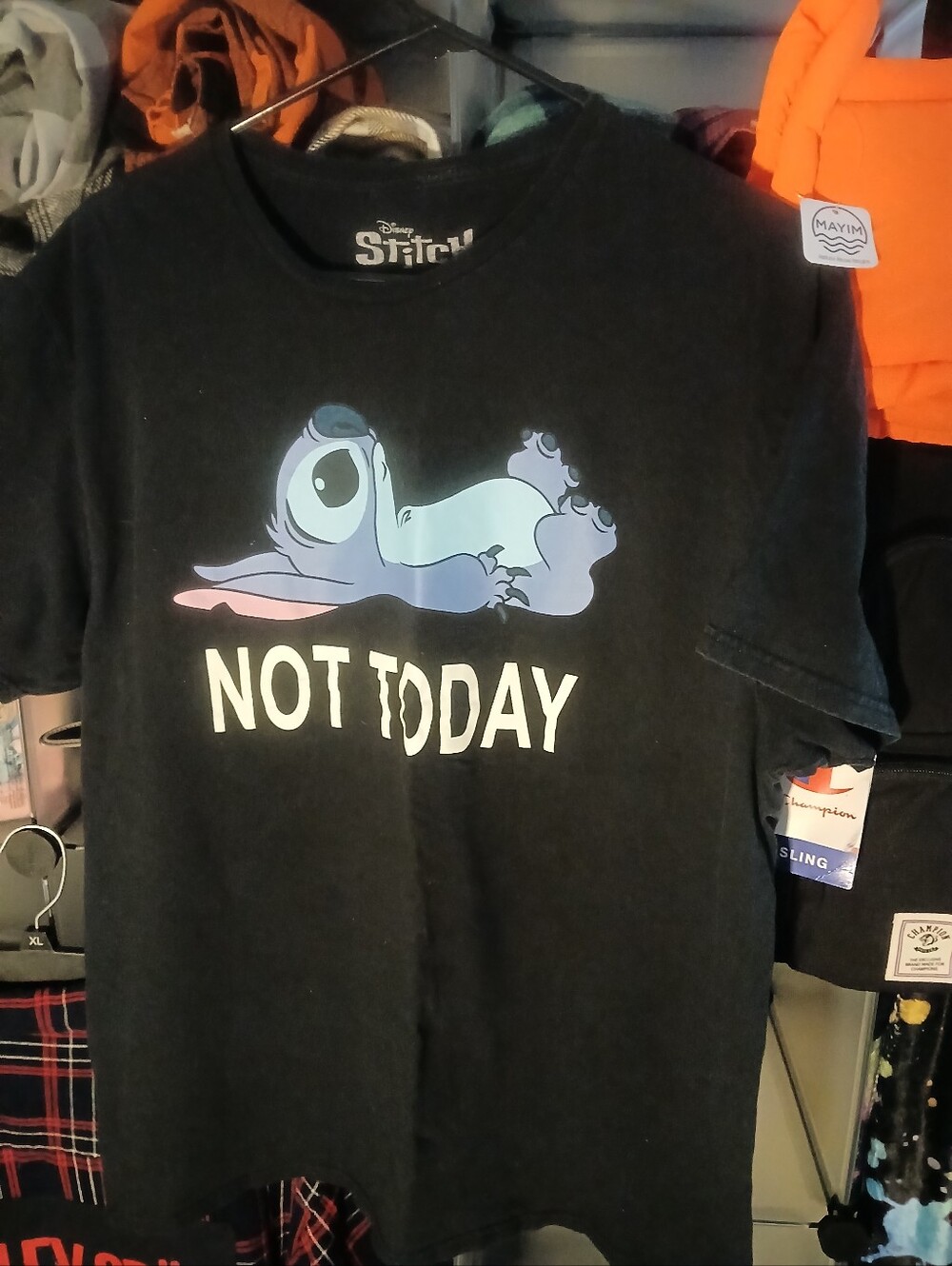DISNEY STITCH NOT TODAY PREOWNED GRAPHIC TEE SZ XL